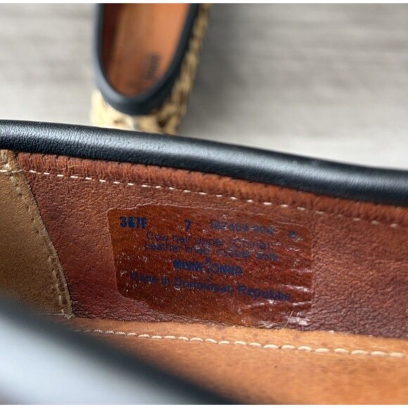 Minnetonka Full Leopard Calf Hair Moccasin Loafers Rubber Sole Size 7 - Picture 5 of 7